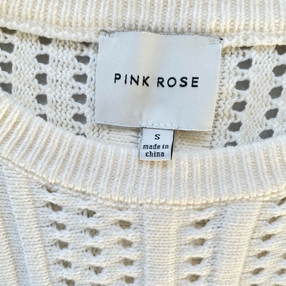 Pink Rose Womens Cream Sweater Size Small - Picture 10 of 12